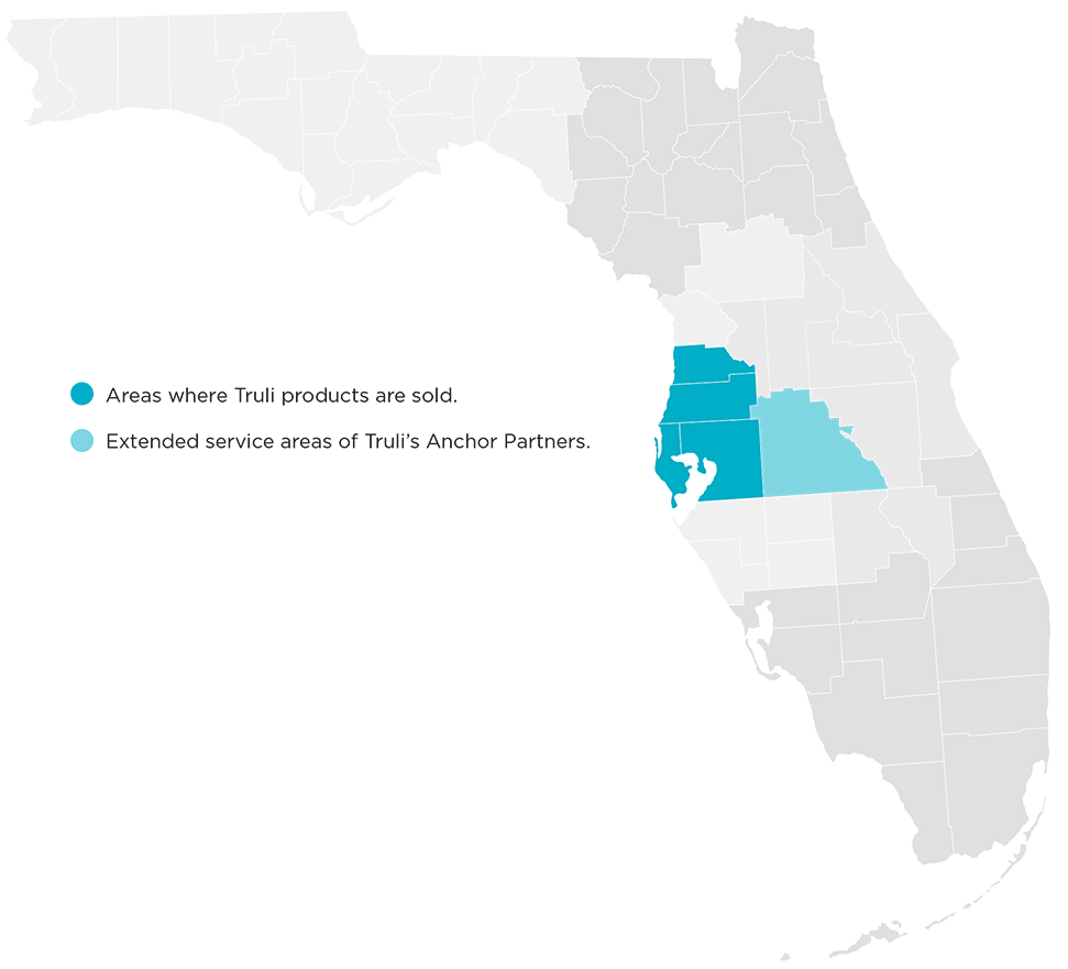Mapa de la región del Oeste de Florida