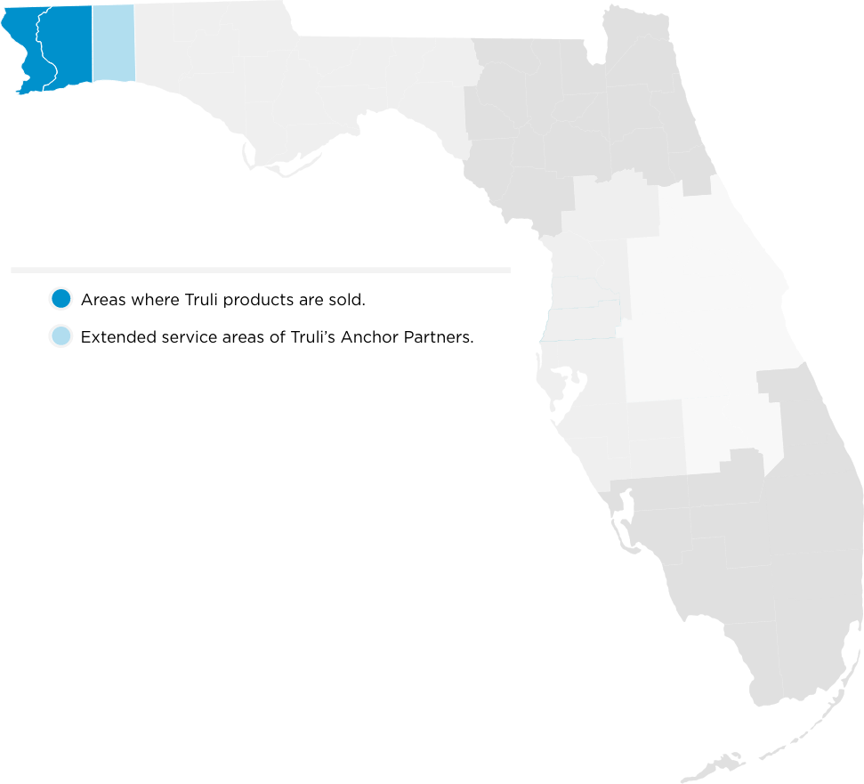 Mapa de la región del Noroeste de Florida